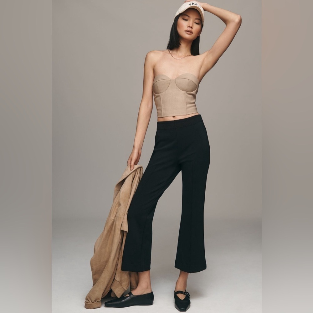 NWT! Anthro The Margot Kick-Flare Crop Pants by Maeve: Textured Edition 🪅 - Picture 5 of 12